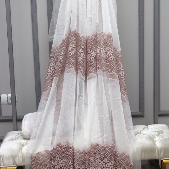Buğu V-32 Wholesale Brode Tulle Curtain Fabrics Living Room and Bedroom Curtains 5 Models 100% Polyester