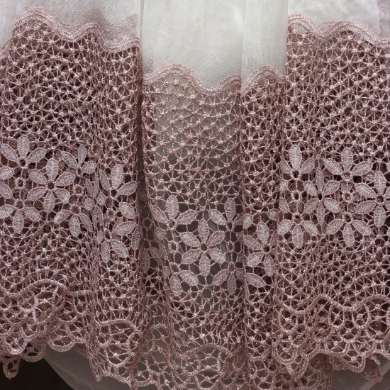 Buğu V-32 Wholesale Brode Tulle Curtain Fabrics Living Room and Bedroom Curtains 5 Models 100% Polyester