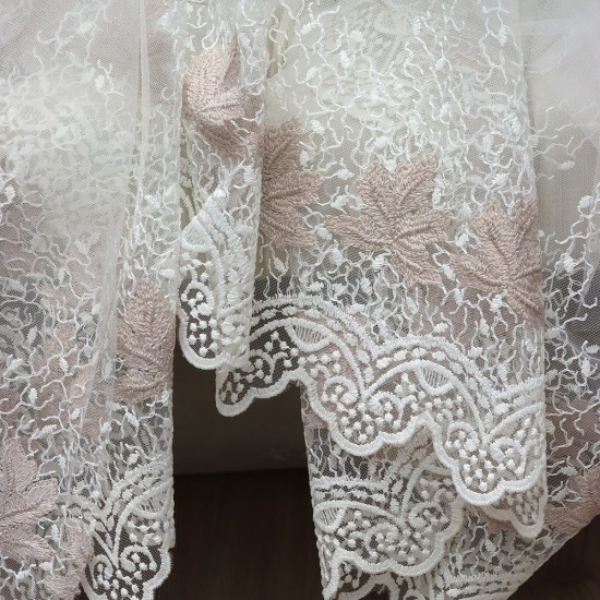 Tara V-2 Wholesale Embroidered Tulle Curtain Fabrics Living Room and Bedroom Curtains 3 Models 100% Polyester