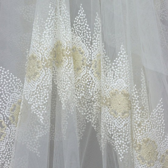 Odin V--1 Wholesale Embroidered Tulle Curtain Fabrics Living Room and Bedroom Curtains 3 Models 100% Polyester