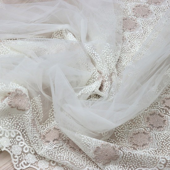 Odin V-2 Wholesale Embroidered Tulle Curtain Fabrics Living Room and Bedroom Curtains 3 Models 100% Polyester