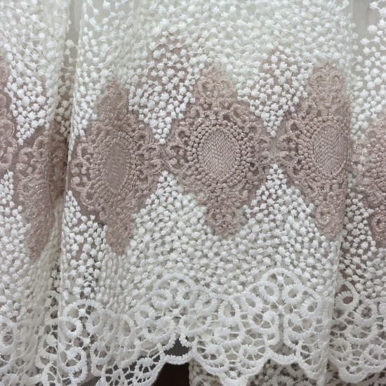 Desen-971 T--1 Wholesale Brode Tulle Curtain Fabrics Living Room and Bedroom Curtains 2 Models 100% Polyester