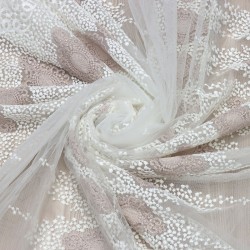 Desen-971 T--1 Wholesale Brode Tulle Curtain Fabrics Living Room and Bedroom Curtains 2 Models 100% Polyester