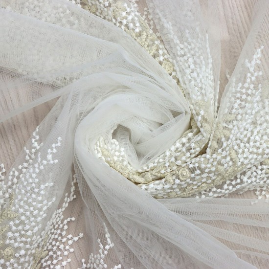 Desen-981 V--1 Wholesale Brode Tulle Curtain Fabrics Living Room and Bedroom Curtains 2 Models 100% Polyester