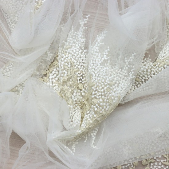 Desen-981 V--1 Wholesale Brode Tulle Curtain Fabrics Living Room and Bedroom Curtains 2 Models 100% Polyester