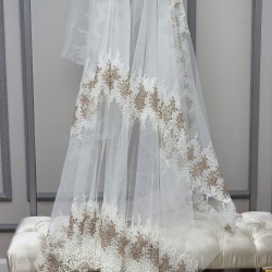 Desen-981 V-2 Wholesale Brode Tulle Curtain Fabrics Living Room and Bedroom Curtains 2 Models 100% Polyester