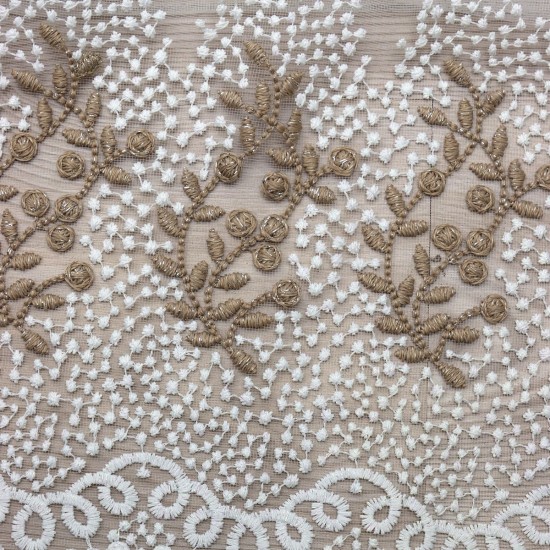 Desen-981 V-2 Wholesale Brode Tulle Curtain Fabrics Living Room and Bedroom Curtains 2 Models 100% Polyester