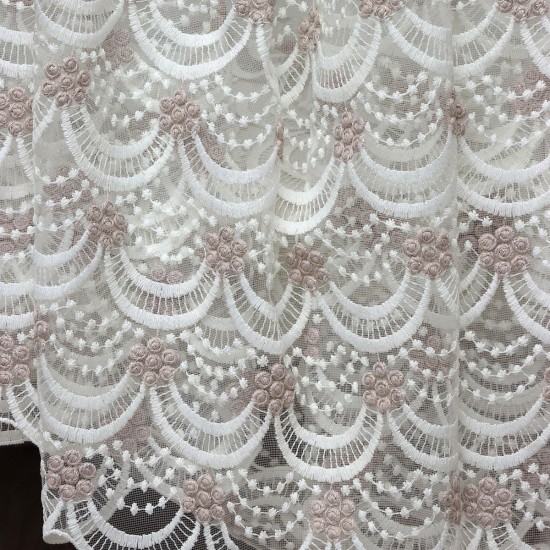 Ubbe V-2 Wholesale Brode Tulle Curtain Fabrics Living Room and Bedroom Curtains 3 Models 100% Polyester