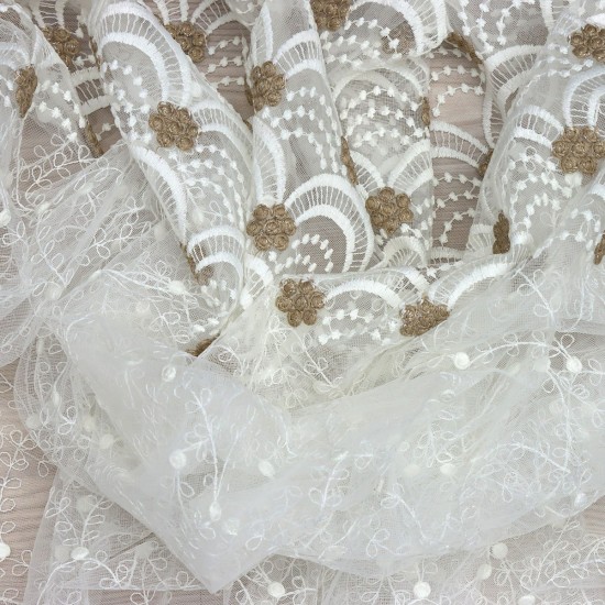 Ubbe V-3 Wholesale Brode Tulle Curtain Fabrics Living Room and Bedroom Curtains 3 Models 100% Polyester