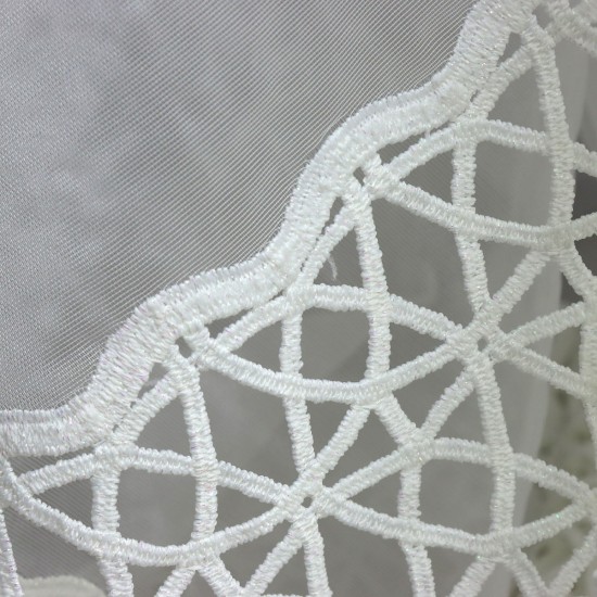 Dünya Wholesale  90cm Embroidered Tulle Curtain Fabrics Living Room and Bedroom Curtains 100% Polyester