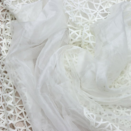 Dünya V--20 Wholesale 3 Row Embroidered Tulle Curtain Fabrics Living Room and Bedroom Curtains 4 Models 100% Polyester