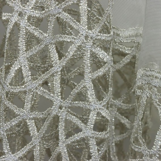 Dünya V-21 Wholesale 3 Row Embroidered Tulle Curtain Fabrics Living Room and Bedroom Curtains 4 Models 100% Polyester