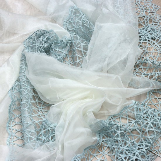 Dünya V-23 Wholesale 3 Row Embroidered Tulle Curtain Fabrics Living Room and Bedroom Curtains 4 Models 100% Polyester