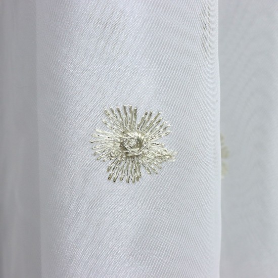 Florensiya V-4 Wholesale Embroidered  Brode Tulle Curtain Fabrics Living Room and Bedroom Curtains 4 Models 100% Polyester