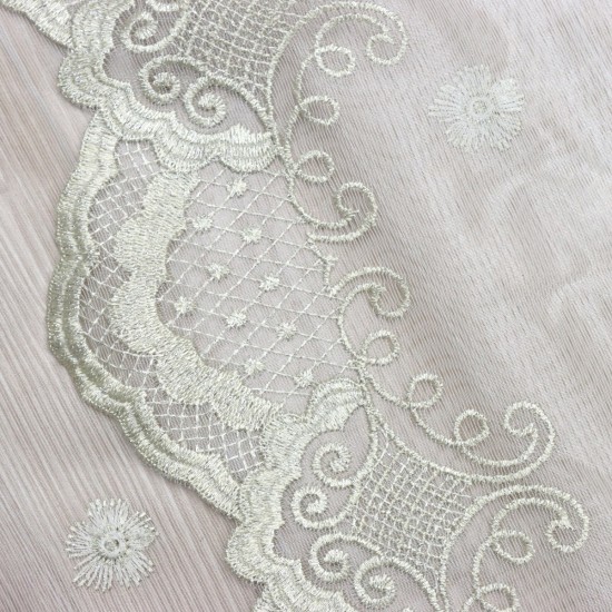 Florensiya V-4 Wholesale Embroidered  Brode Tulle Curtain Fabrics Living Room and Bedroom Curtains 4 Models 100% Polyester