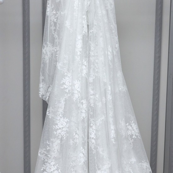 Hür-125 V--1 Wholesale Brode Embroidered Tulle Curtain Fabrics Living Room and Bedroom Curtains 2 Models 100% Polyester