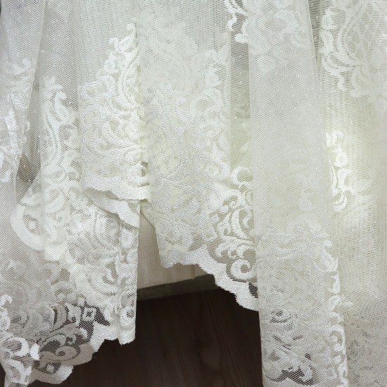 Hür-139 V-2 Wholesale Brode Embroidered Tulle Curtain Fabrics Living Room and Bedroom Curtains 2 Models 100% Polyester
