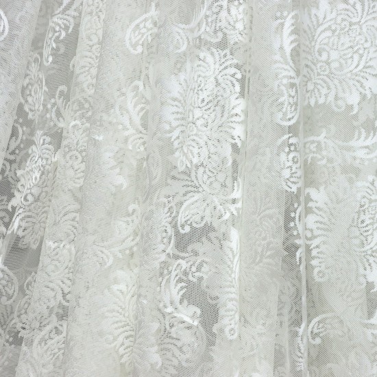 Nora V-2 Wholesale Raschel Plain Knitted Tulle Curtain Fabrics Living Room and Bedroom Curtains 2 Models 100% Polyester