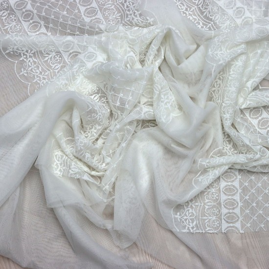 Kanaviçe-1  Wholesale Brode Tulle Curtain Fabrics Living Room and Bedroom Curtains  100% Polyester