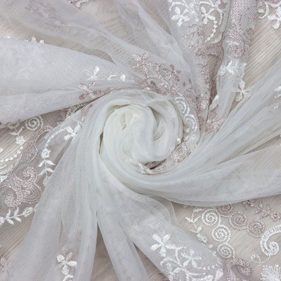 Kiev Wholesale Embroidered Brode Tulle Curtain Fabrics Living Room and Bedroom Curtains  100% Polyester