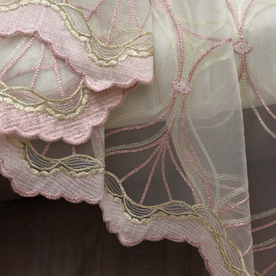 Lizbon V--67 Wholesale Decor Brode Tulle Curtain Fabrics Living Room and Bedroom Curtains 2 Models 100% Polyester