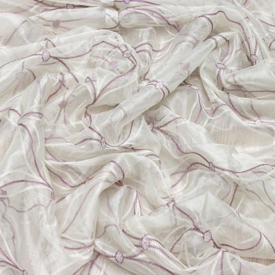 Lizbon V-68 Wholesale Decor Brode Tulle Curtain Fabrics Living Room and Bedroom Curtains 2 Models 100% Polyester