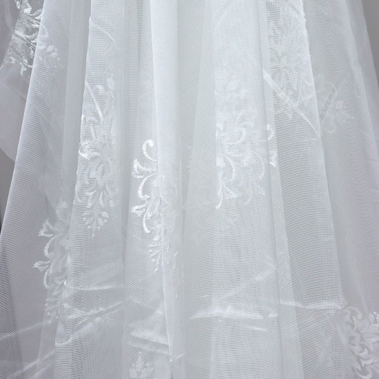 Madrid V--2 Wholesale Colorful Embroidered Tulle Curtain Fabrics Living Room and Bedroom Curtains 4 Models 100% Polyester