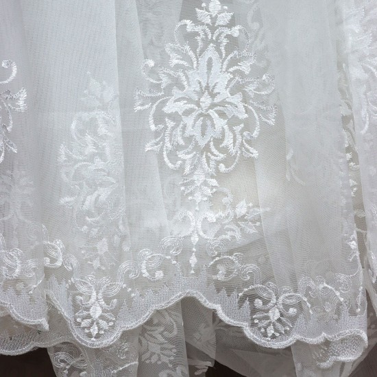 Madrid V--2 Wholesale Colorful Embroidered Tulle Curtain Fabrics Living Room and Bedroom Curtains 4 Models 100% Polyester