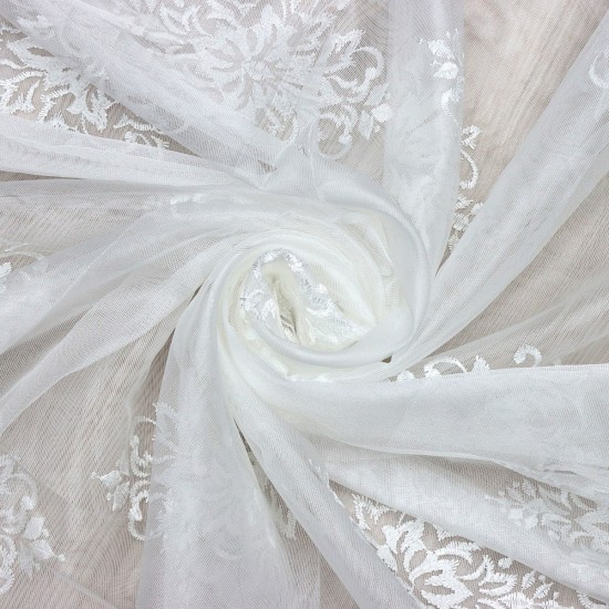 Madrid V--2 Wholesale Colorful Embroidered Tulle Curtain Fabrics Living Room and Bedroom Curtains 4 Models 100% Polyester