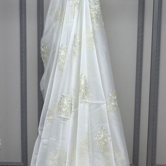 Madrid V-4 Wholesale Colorful Embroidered Tulle Curtain Fabrics Living Room and Bedroom Curtains 4 Models 100% Polyester