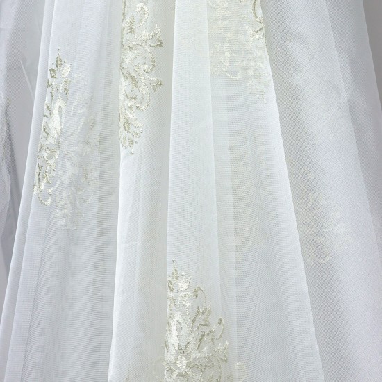 Madrid V-4 Wholesale Colorful Embroidered Tulle Curtain Fabrics Living Room and Bedroom Curtains 4 Models 100% Polyester