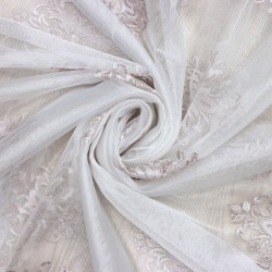 Madrid V-5 Wholesale Colorful Embroidered Tulle Curtain Fabrics Living Room and Bedroom Curtains 4 Models 100% Polyester