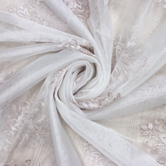 Madrid V-5 Wholesale Colorful Embroidered Tulle Curtain Fabrics Living Room and Bedroom Curtains 4 Models 100% Polyester