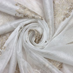 Madrid V-18 Wholesale Colorful Embroidered Tulle Curtain Fabrics Living Room and Bedroom Curtains 4 Models 100% Polyester