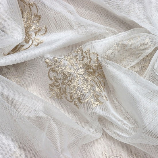 Madrid V-18 Wholesale Colorful Embroidered Tulle Curtain Fabrics Living Room and Bedroom Curtains 4 Models 100% Polyester