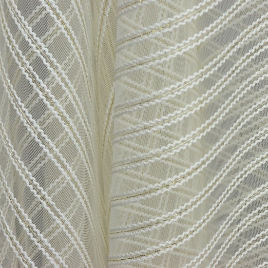 Medan V--9 Wholesale Striped Transparent Tulle Curtain Fabrics Living Room and Bedroom Curtains 2 Models 100% Polyester