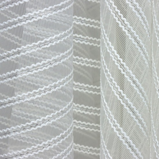 Medan V-11 Wholesale Striped Transparent Tulle Curtain Fabrics Living Room and Bedroom Curtains 2 Models 100% Polyester