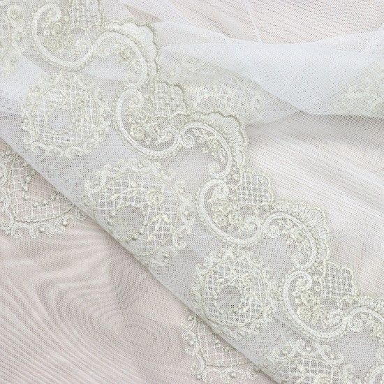 Milano V--3 Wholesale Brode Embroidered Tulle Curtain Fabrics Living Room and Bedroom Curtains 3 Models 100% Polyester