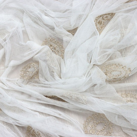 Milano V-18 Wholesale Brode Embroidered Tulle Curtain Fabrics Living Room and Bedroom Curtains 3 Models 100% Polyester