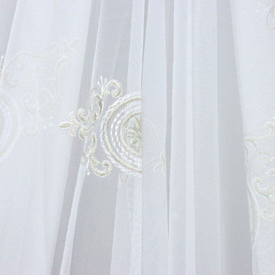 Nakış V--1 Wholesale Brode Embroidered Tulle Curtain Fabrics Living Room and Bedroom Curtains 5 Models 100% Polyester