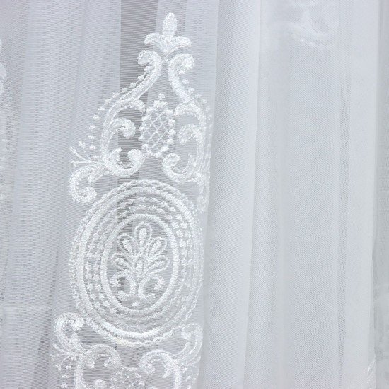 Nakış V-2 Wholesale Brode Embroidered Tulle Curtain Fabrics Living Room and Bedroom Curtains 5 Models 100% Polyester