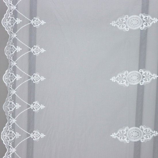Nakış V-2 Wholesale Brode Embroidered Tulle Curtain Fabrics Living Room and Bedroom Curtains 5 Models 100% Polyester