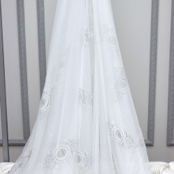 Nakış V-3 Wholesale Brode Embroidered Tulle Curtain Fabrics Living Room and Bedroom Curtains 5 Models 100% Polyester
