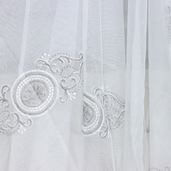 Nakış V-3 Wholesale Brode Embroidered Tulle Curtain Fabrics Living Room and Bedroom Curtains 5 Models 100% Polyester