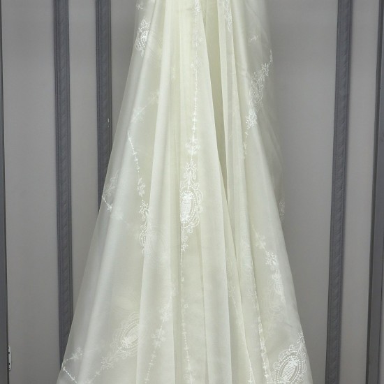 Nakış V-4 Wholesale Brode Embroidered Tulle Curtain Fabrics Living Room and Bedroom Curtains 5 Models 100% Polyester