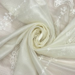 Nakış V-4 Wholesale Brode Embroidered Tulle Curtain Fabrics Living Room and Bedroom Curtains 5 Models 100% Polyester