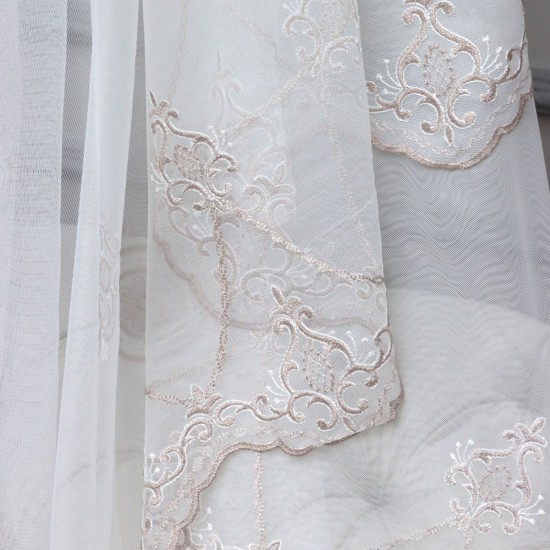 Nakış V-5 Wholesale Brode Embroidered Tulle Curtain Fabrics Living Room and Bedroom Curtains 5 Models 100% Polyester
