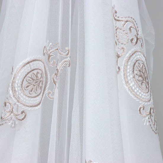 Nakış V-5 Wholesale Brode Embroidered Tulle Curtain Fabrics Living Room and Bedroom Curtains 5 Models 100% Polyester
