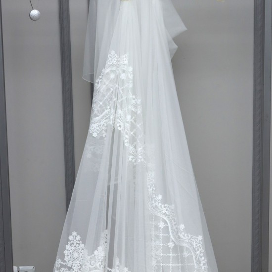 Natural-100 V--1 Wholesale Brode Embroidered Tulle Curtain Fabrics Living Room and Bedroom Curtains 2 Models 100% Polyester