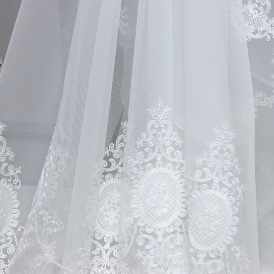 Natural-111 Wholesale Brode Tulle Curtain Fabrics Living Room and Bedroom Curtains  100% Polyester